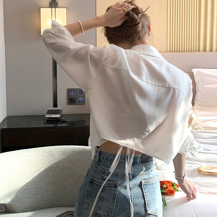 대박난박양 크롭 셔츠 블라우스