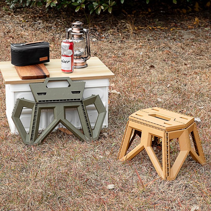 비스토어 캠핑스툴 접이식 휴대용 폴딩 캠핑 낚시 야외 체어 의자 2colors 2sizes, 1개, 카키