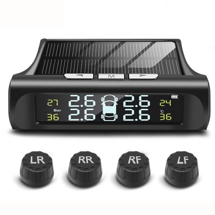 KELAKE TPMS 타이어 공기압 경보장치 태양광 충전, 1개, 단일색상