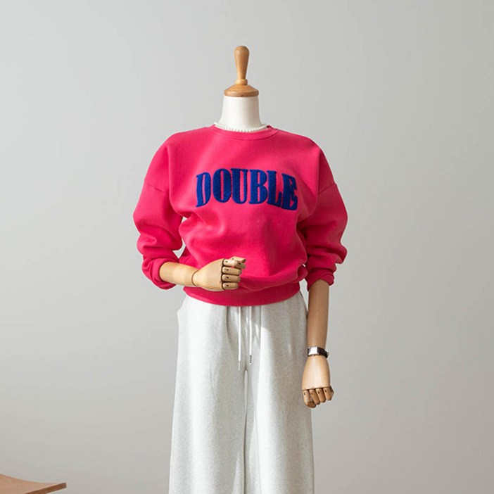 더블 볼드레터링 비비드 기모 맨투맨 4color