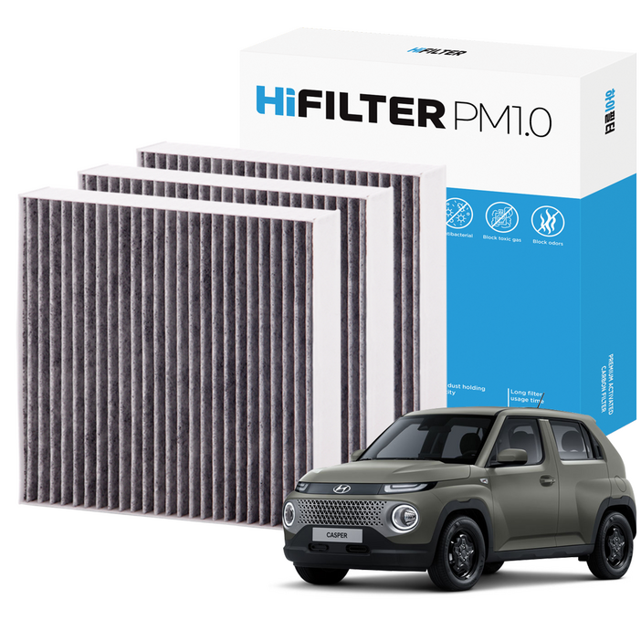 2+1 하이필터 PM1.0 활성탄 자동차 에어컨필터 현대 캐스퍼