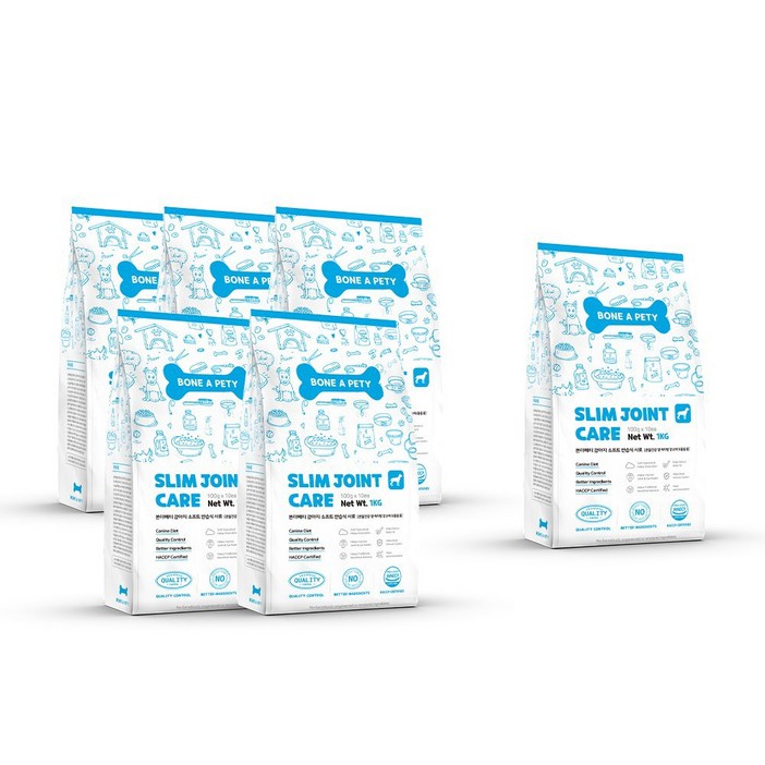 5+1 벌크 대용량 관절 체중조절 기능성 소프트 반습식 사료 다이어트 기호성 좋은 사료, 다이어트(체중감소), 1kg, 6개
