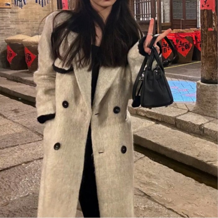 베루라 롱코트 배색코트 하지랴코트