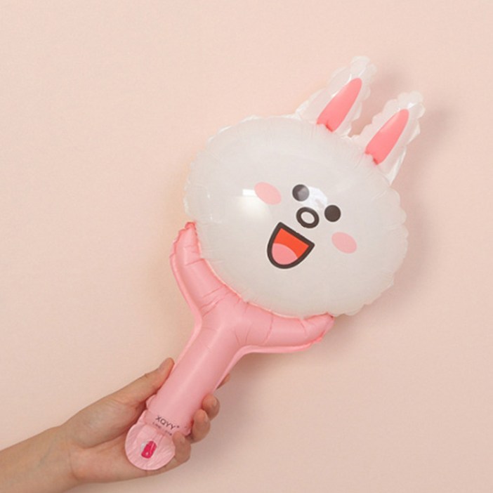 예쁨주의지호 캐릭터 손풍선 막대풍선 캐릭터 선택, 은박 손풍선토끼