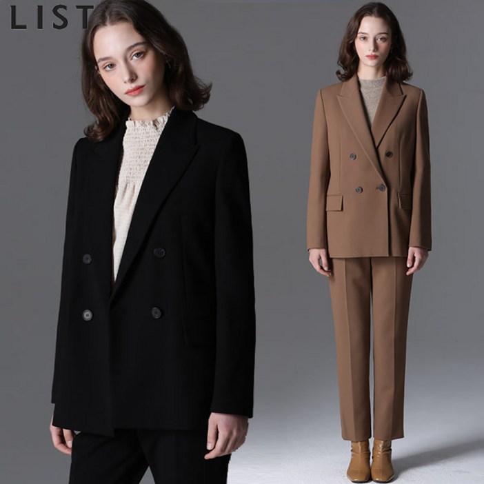 리스트 리스트  격조있는 피크드 라펠 더블 재킷