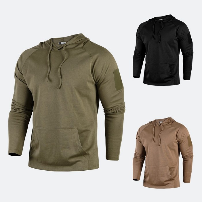 밀리브로 컴포트 풀오버 USA Fit 후드티 카키 간부 군인 군대 등산복 머슬핏 전술용 아웃도어 등산 운동 기능성
