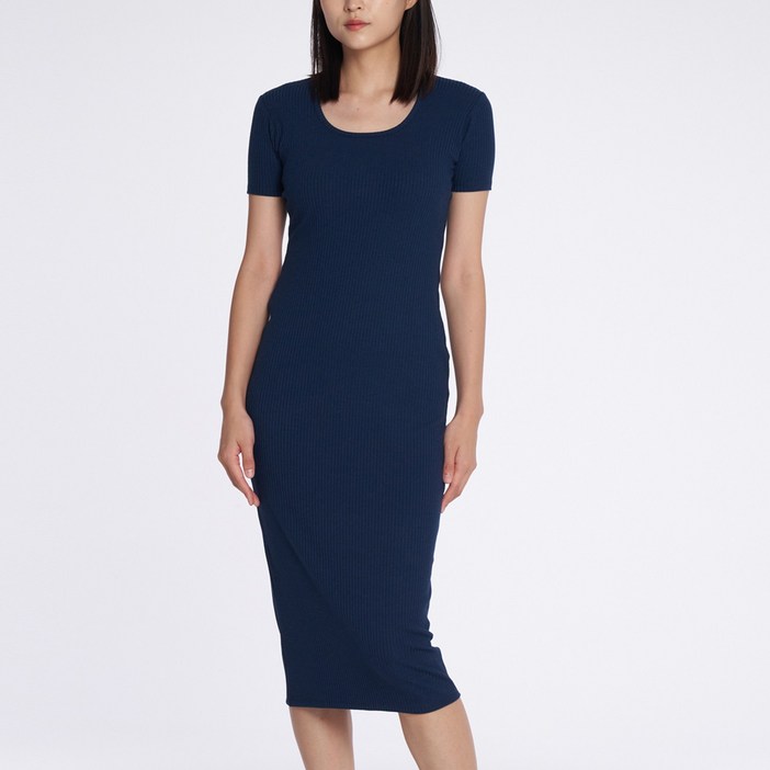 반팔긴팔 24COMMA 시티 올 데이 크레오라 골지 라운드넥 롱 원피스