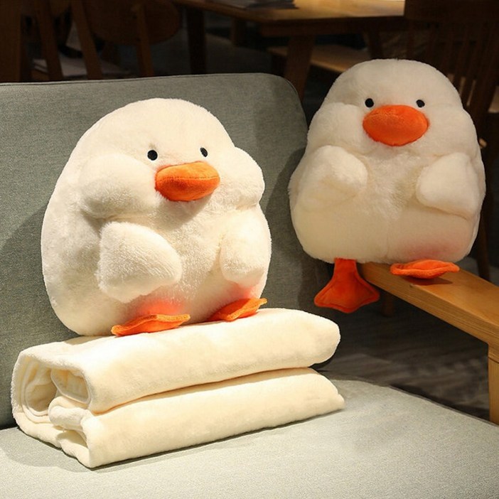 팅팅 부은 빵실덕 오리 낮잠 쿠션 인형 담요 세트 2옵션 Puffy Sleepy Duck Nap Cushion Doll Blanket Set 2 Options