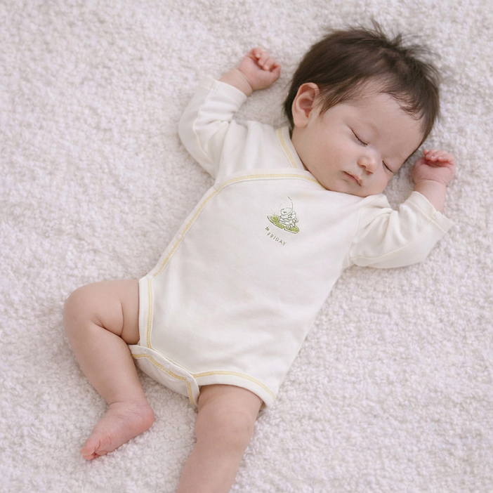 맘앤밥 신생아 요일배냇 풀스냅 긴팔수트