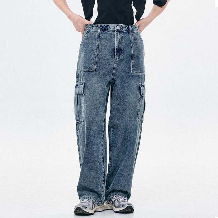 그레이블러밧 사무엘 와이드 카고 청바지 BLUE 그레이블러밧 사무엘 와이드 카고 청바지 BLUE