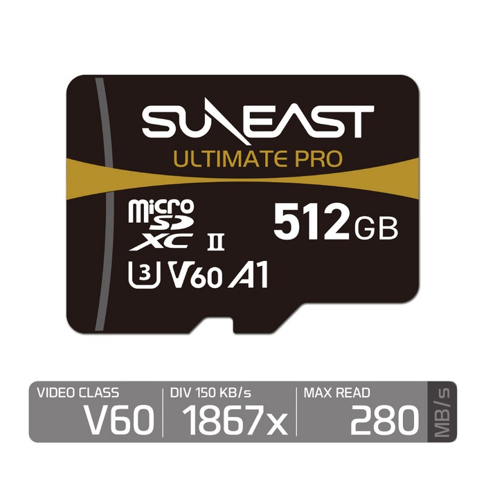 선이스트 얼티메이트 프로 마이크로SD V60 1867 배속 드론 SEMS2128G26G1F, 1개
