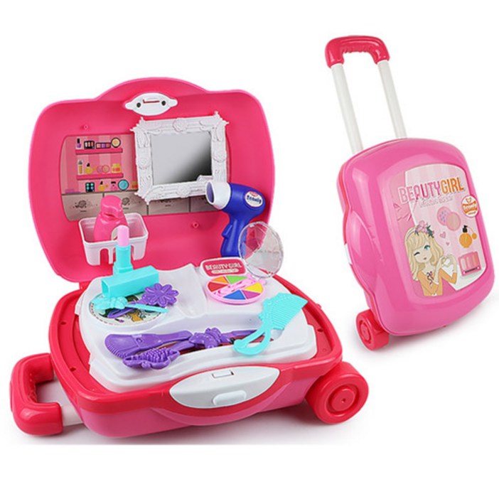 파피앙 역할놀이 화장놀이배낭캐리어 화장꾸미기 장난감 소꿉놀이, 혼합색상, 1개