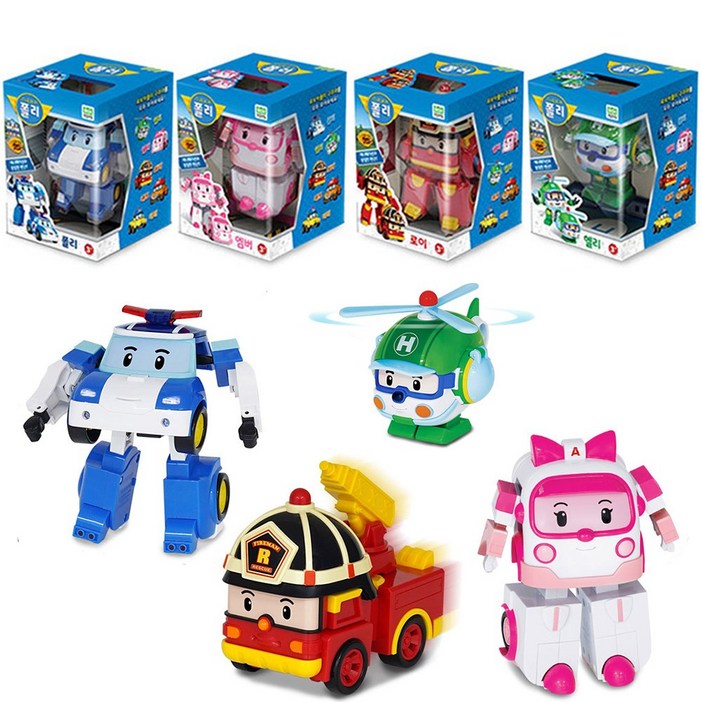 로보카폴리 변신로봇 4인치 4종세트 폴리 엠버 로이 헬리, 단품