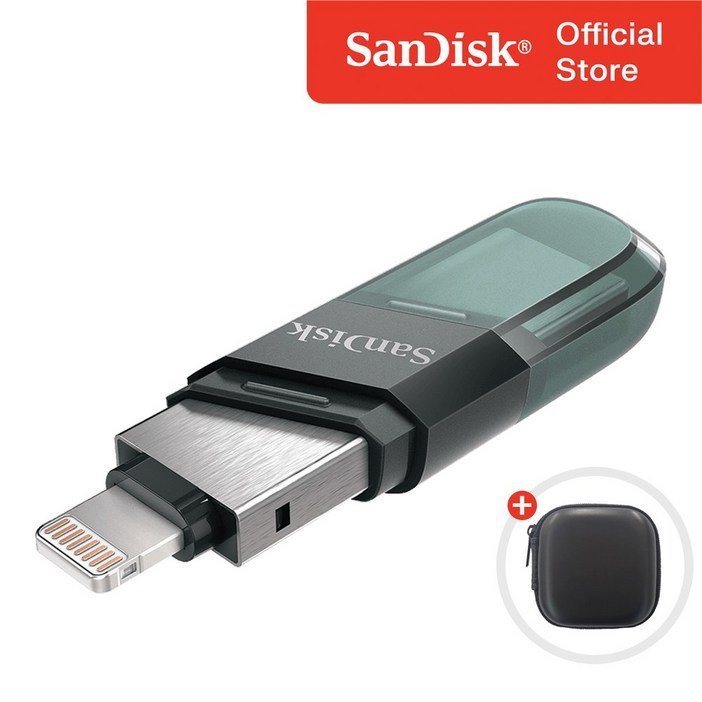 샌디스크 USB 메모리 iXpand Flip 8핀 OTG 3.0 / USB 보관 케이스, 256GB