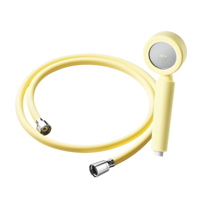 set 올바 더 뉴 의료용 실리콘 필터 샤워기 세트 1.5M 샤워헤드샤워호스1.5M필터2ea, 크리미레몬, 1세트