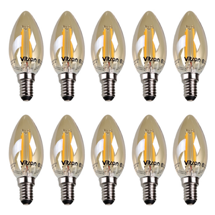 비츠온 LED 에디슨 촛대구 COB E14 4W (10개입) 촛대 전구 램프 미니 꼬마 램프 조명 일반형