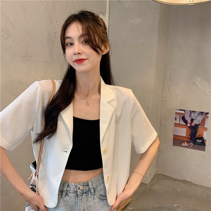 줄리엔느 제니 루즈핏 여름 반팔 자켓