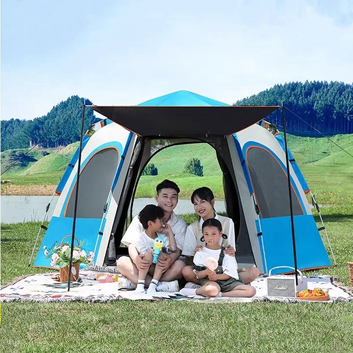 타오진 원터치 텐트 자동 육각 돔 텐트 캠핑그늘막텐트