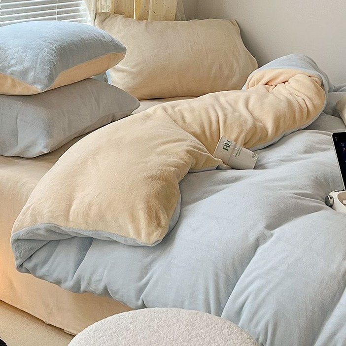 패션플래시 부드럽고 벨벳극세사 겨울 이불커버 4종세트