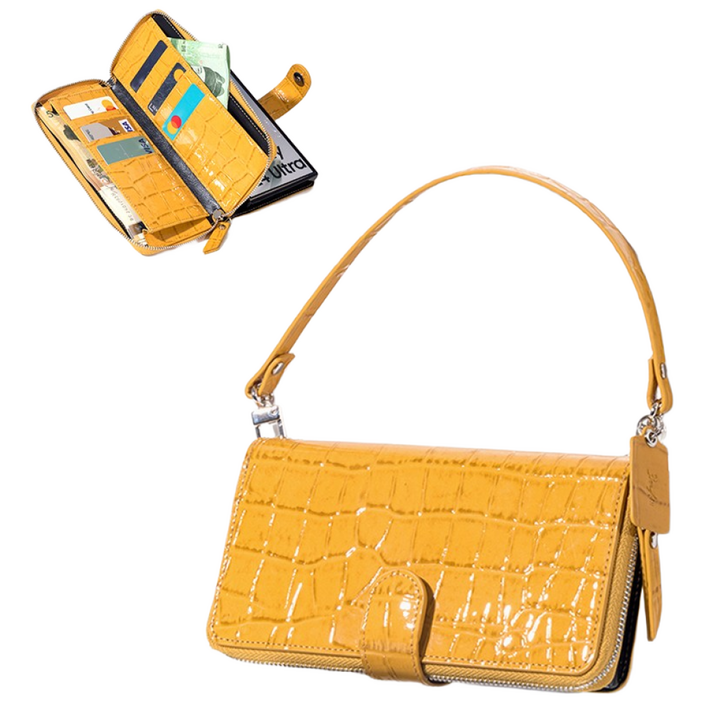 BonAtti HERES 천연소가죽 악어 지퍼 지갑 갤럭시 Z폴드 7 6 5 4 케이스핸드스트랩