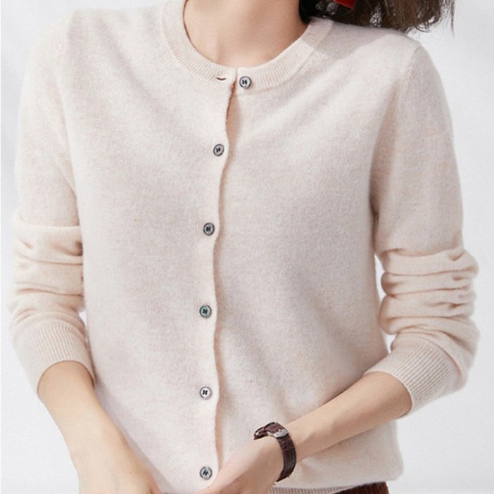 핑크셀럽 보들 라운드 니트 가디건