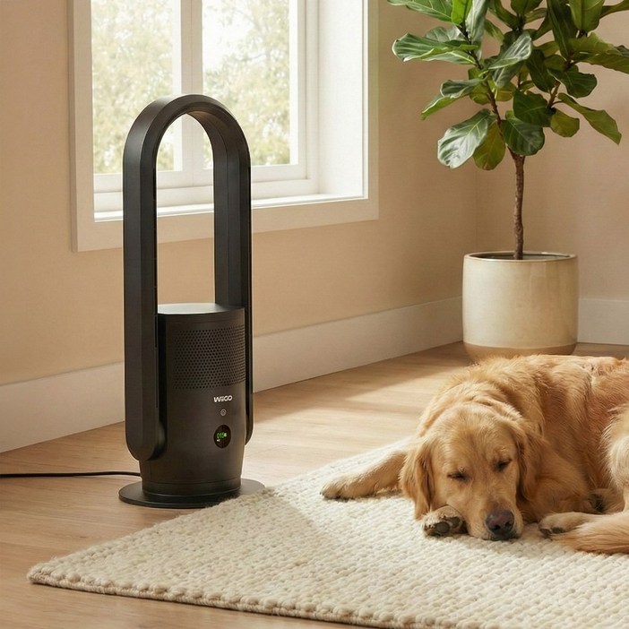 위고 UV살균 팬타워 공기청정기 히터 겸용 WGFHA 무소음 온풍기 가정용 난로 원룸 식당 온열기 거실용, 단일상품