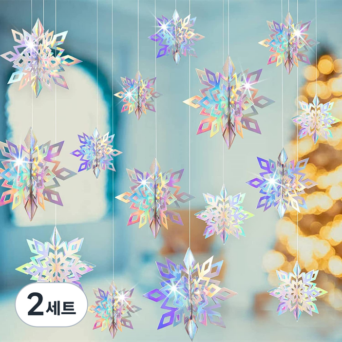 이쿠이칸 입체 눈송이 모빌 눈꽃 천장 장식 6P HJZSXH0500