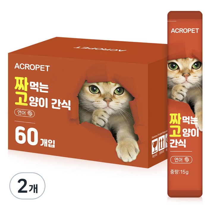 아크로펫 짜먹는 고양이 간식, 연어, 900g, 2개