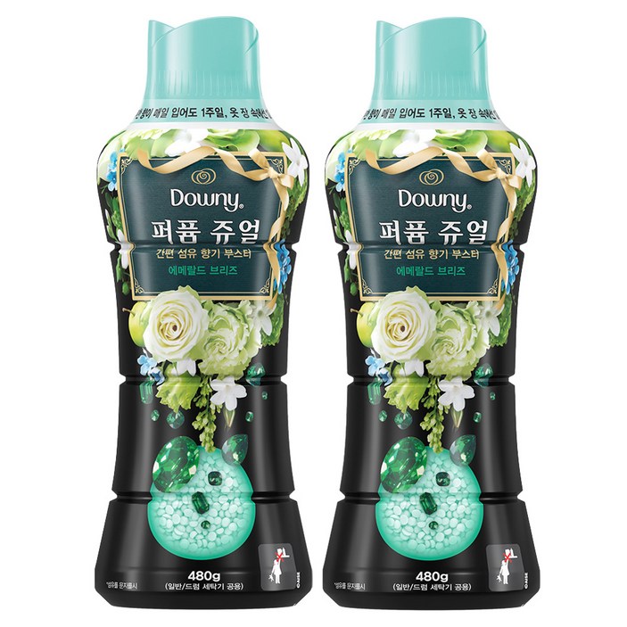 다우니 퍼퓸 쥬얼 에메랄드 브리즈 향기부스터, 480g, 2개