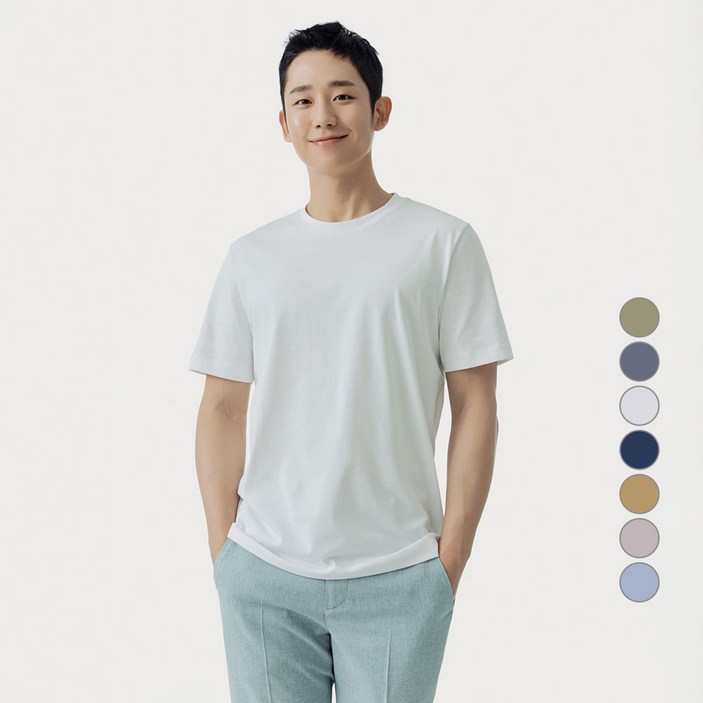마인드브릿지 남성용 냉감 통기성 수피마 에어로쿨 반팔 티셔츠 MATS0120