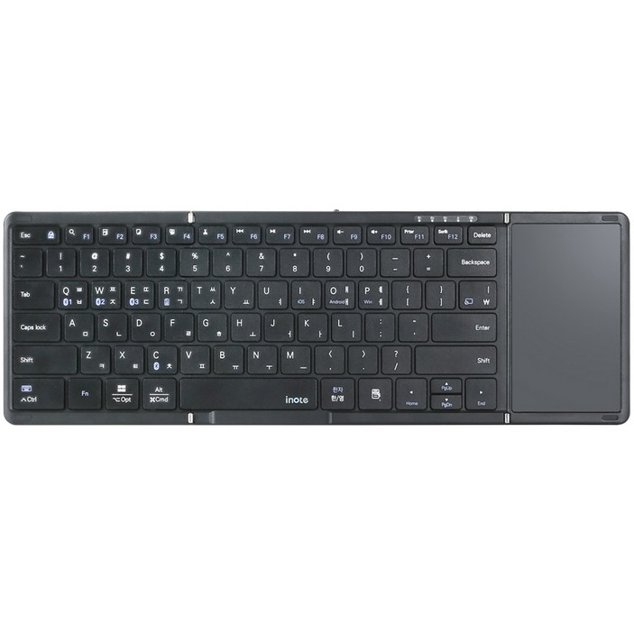 아이노트 터치패드 블루투스 무선 접이식 키보드, 블랙, XFOLDING XK905B, 제조사축