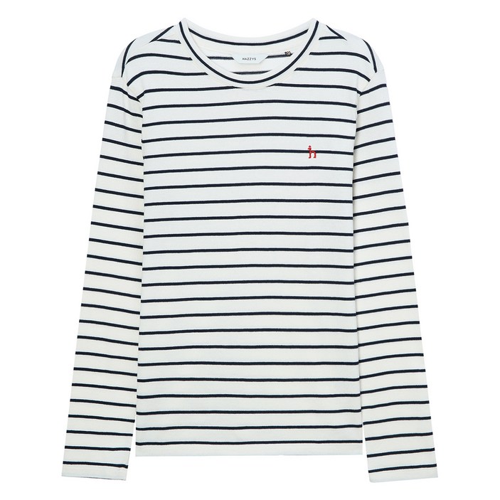 헤지스 여성용 에센셜 스트라이프 긴팔 티셔츠