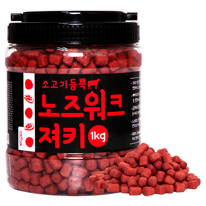 킵펫 강아지 소고기듬뿍 노즈워크 져키 훈련 칭찬용 대용량 간식, 소고기맛, 1kg, 1개