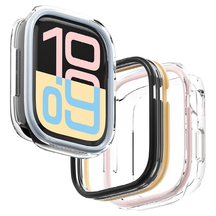 엘라고 스마트워치 듀오 베젤링 풀커버 케이스 세트, 혼합색상, 1세트