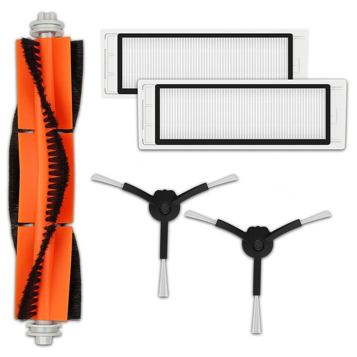멋진공간 샤오미 로보락 2세대 / 3세대 / s5 max / s6 maxv 호환 필터 + 메인 브러쉬 검정 + 사이드브러쉬 세트, 단일상품, 1세트