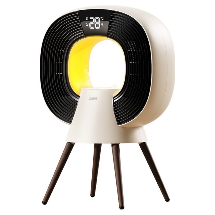 소싱 대용량 가습기 겸용 PTC 리모컨 온풍기 3000W, 화이트베이지, 새턴2