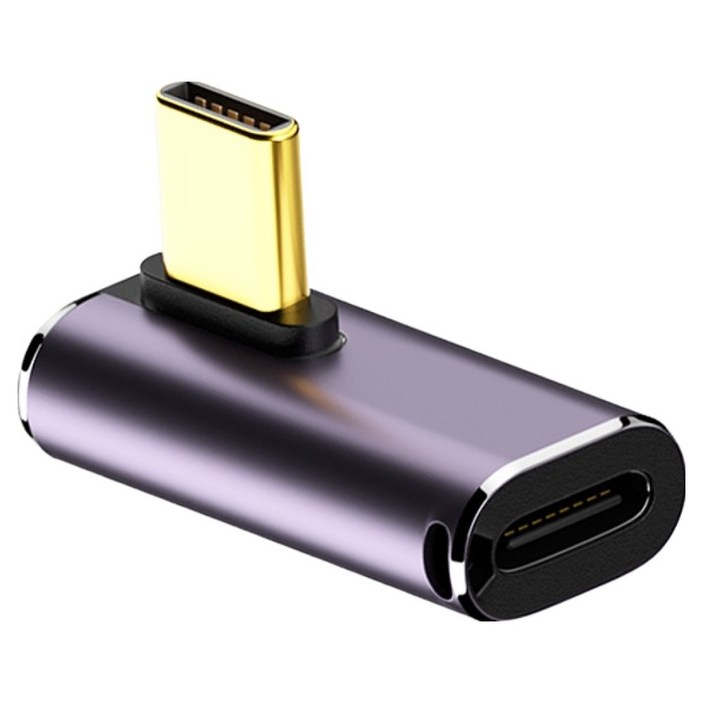 YTEK USB4 Gen3x2 240W 40Gbps 8K OTG C타입 90도 E형 꺾임 M/F 연장 젠더