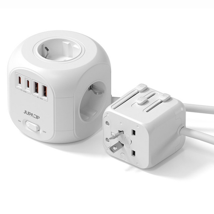 주파집 여행용 멀티탭 어댑터 AD500CP + 하드 케이스, 1개