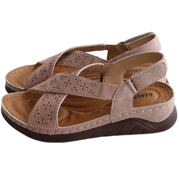 단골언니 여성용 레미떼 레이저 펀칭 보석장식 X스트랩 샌들