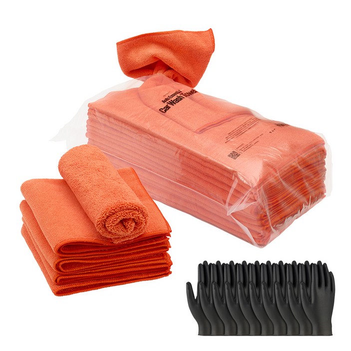 벤딕트 극세사 드라잉 양면 세차 타월, 오렌지, 20개