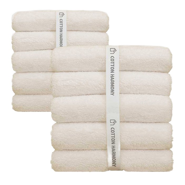 코튼하모니 호텔수건 200g 40수 코마사, 크림베이지, 10개