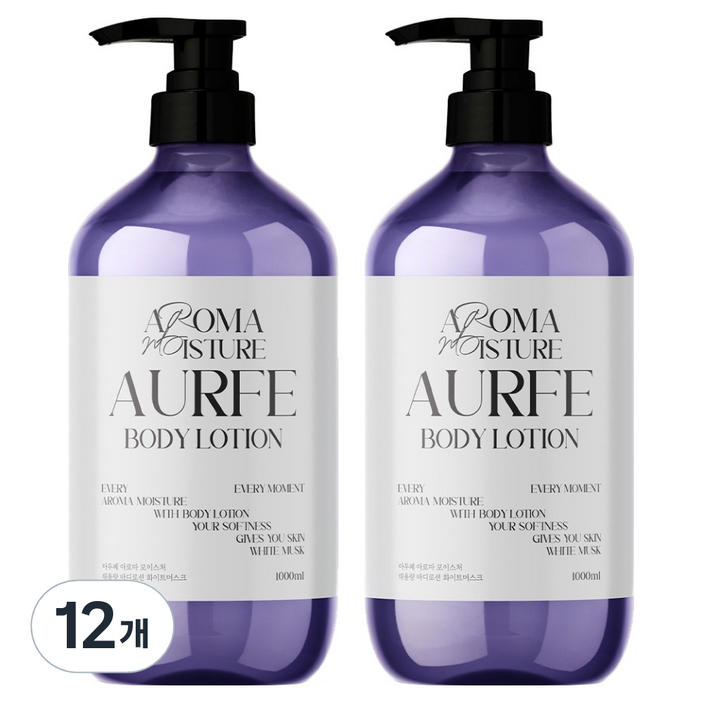 아우페 아로마 모이스처 대용량 바디로션 화이트머스크향, 1L, 12개