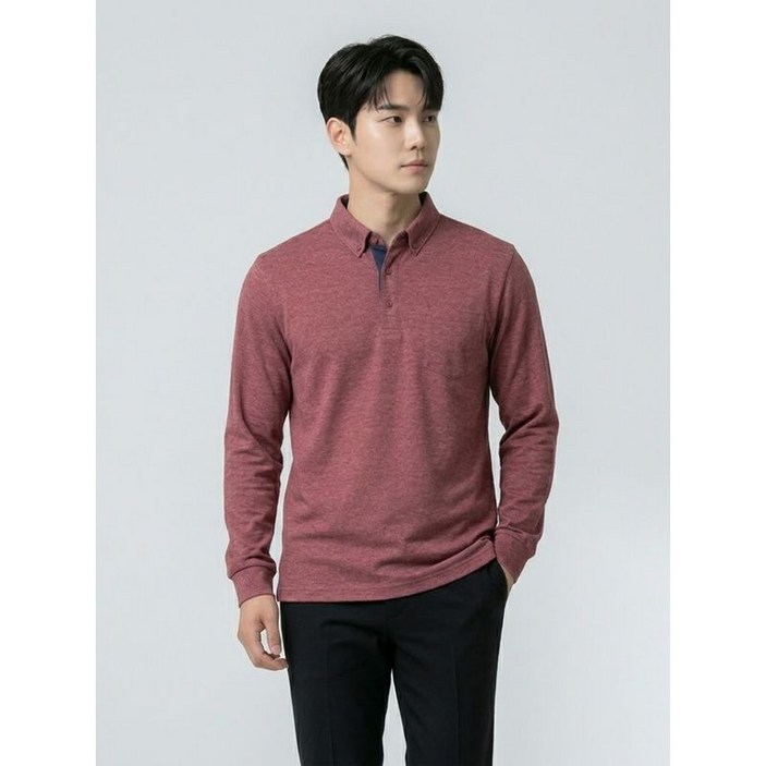 BY파크랜드 핑크 패턴 프린트 긴팔 티셔츠-A1TL2210880A