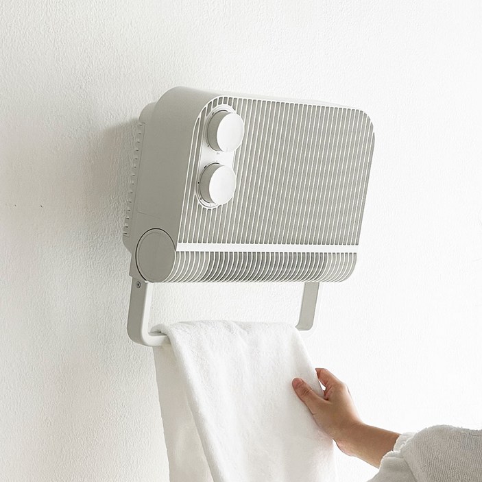 인더스 2초발열 PTC 다이얼 욕실 온풍기 벽걸이 미니 전기히터 IPX4 생활방수 과열방지 타이머 INOBH001N