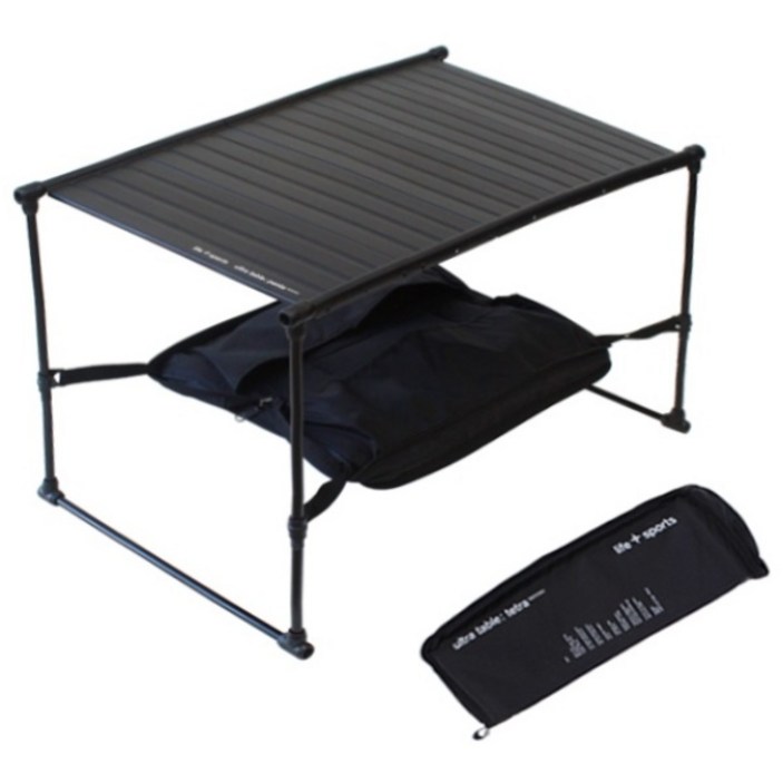 라이프스포츠 펜타 백패킹테이블 캠핑 경량 717g, 블랙