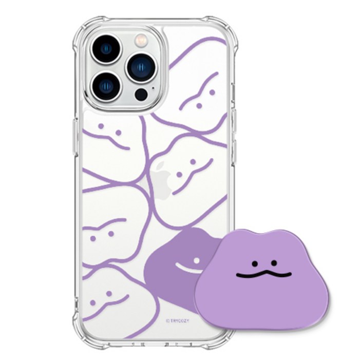 말랑말랑 드로잉 패턴 갤럭시 아이폰 젤하드 휴대폰 케이스+아크릴톡