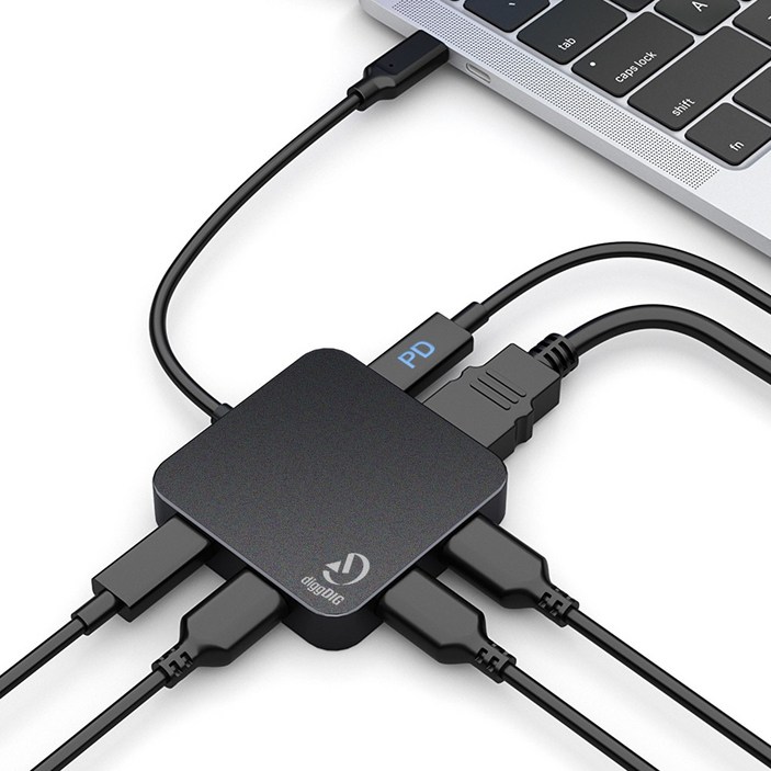 디그딕 스퀘어 USB 3.0 C타입 멀티 허브 HDMI 4K PD 100W, 1개