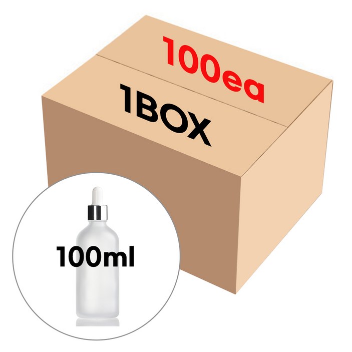 실버 뚜껑 100ml 1BOX 100개 스포이드 불투명 공병 향수용기