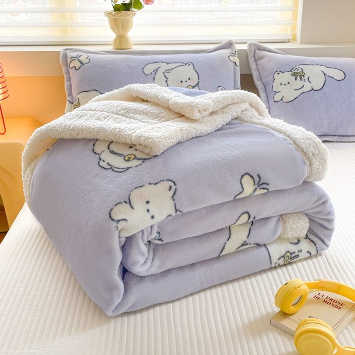 YYT 양면 양털 이불 겨울담요