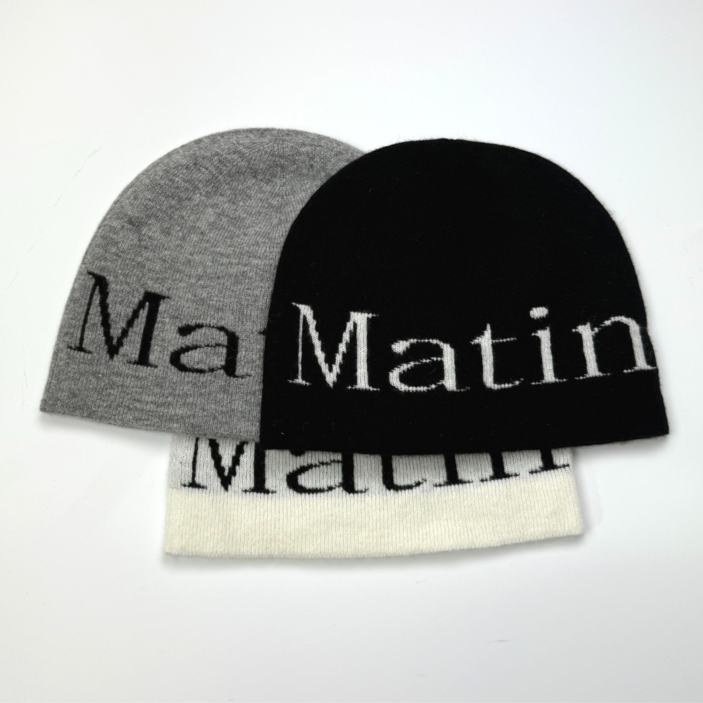 마뗑킴 로고 자카드 숏 비니 MATIN KIM LOGO JACQUARD 남녀공용 모자